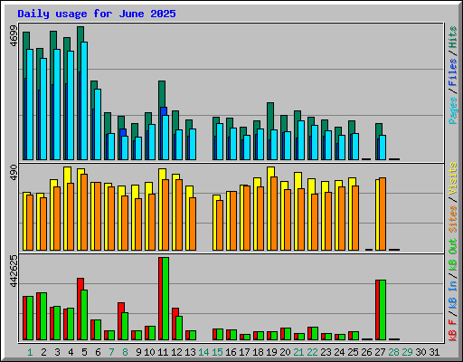 Daily usage for June 2025